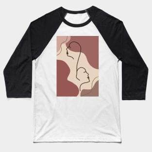 Minimalist Abstract Face Baseball T-Shirt